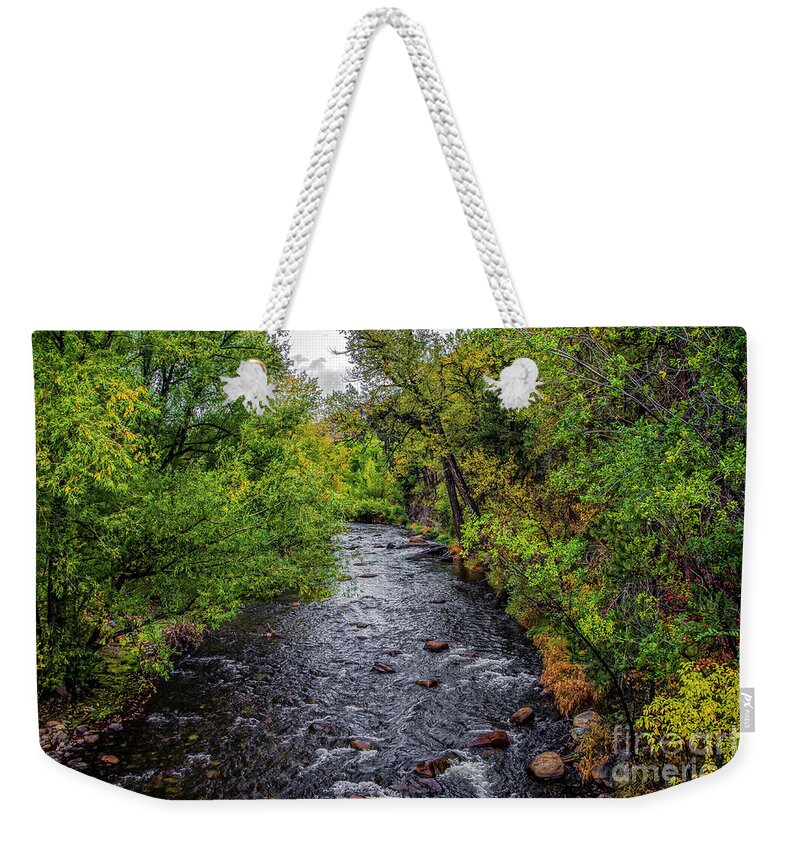 Jon Burch Weekender Tote Bag featuring the photograph Water Under The Bridge by Jon Burch Photography