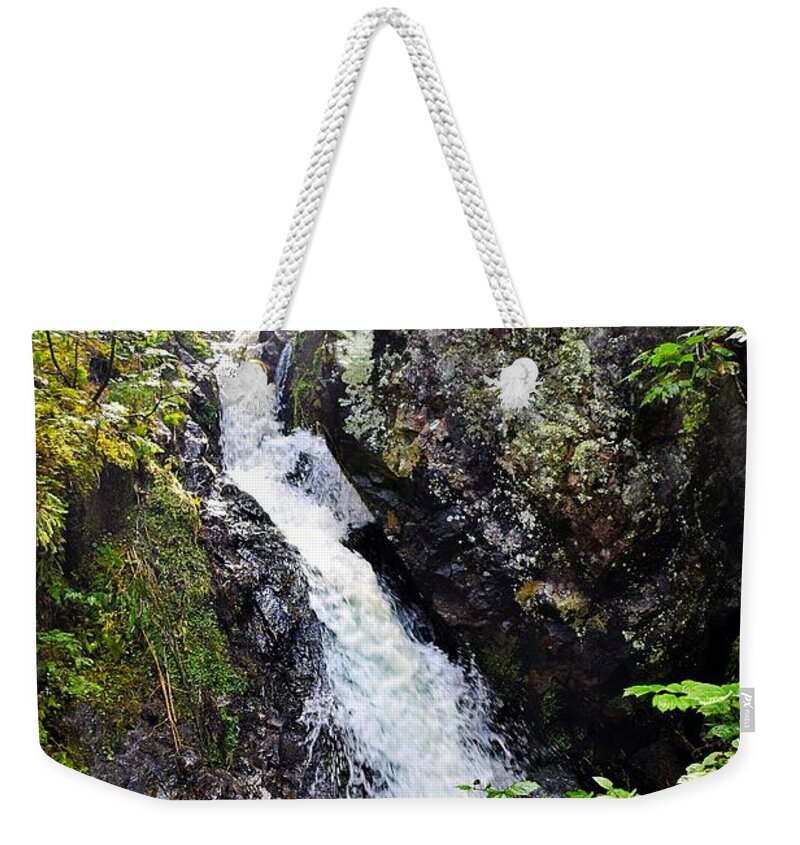 Waterfall Weekender Tote Bag featuring the photograph Waterfall Photo 142 by Lucie Dumas