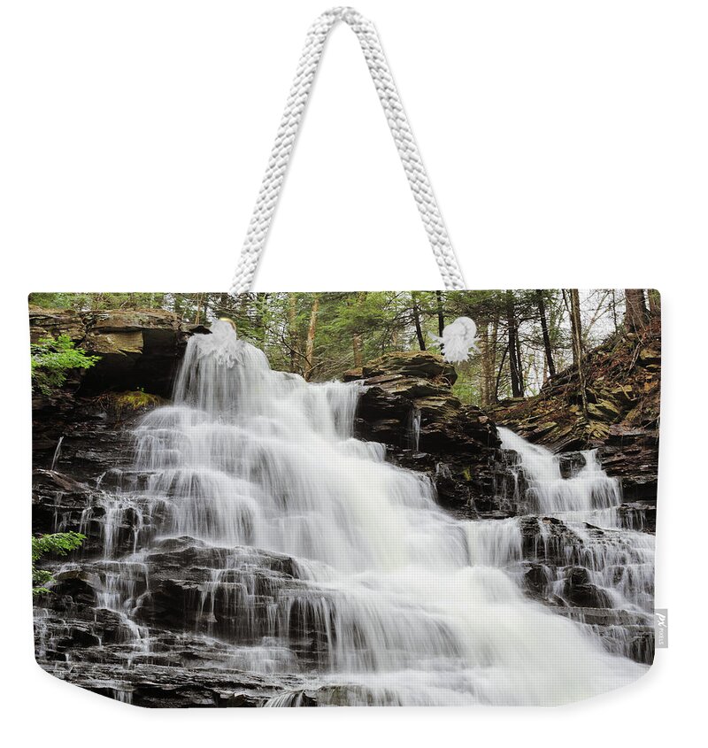Waterfall Weekender Tote Bag featuring the photograph Waterfall Ricketts Glen by Scott Burd