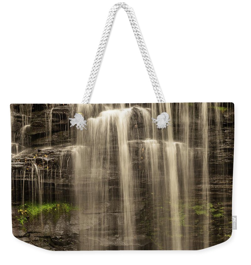 Ricketts Glen Weekender Tote Bag featuring the photograph Waterfalls in the fall by Robert Miller