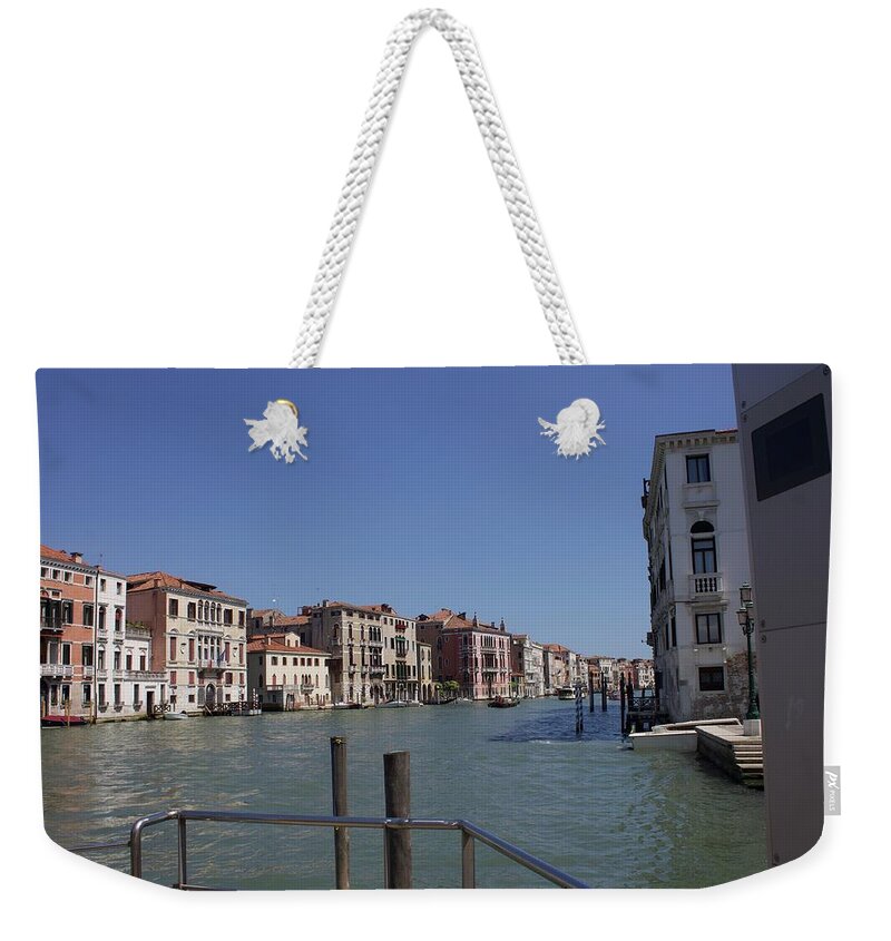 Water Weekender Tote Bag featuring the photograph Waterway of Venice, Italy by Yvonne M Smith