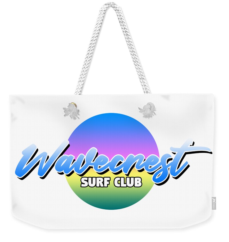 Wavecrest Weekender Tote Bag featuring the digital art Wavecrest Surf Club Logo by Christopher Lotito