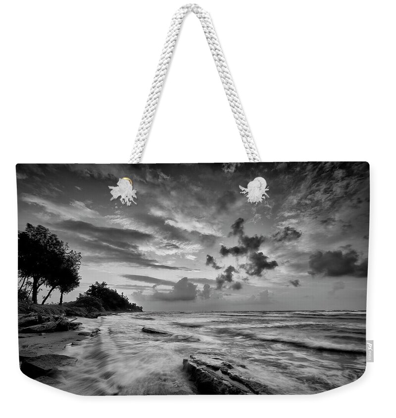Nature Weekender Tote Bag featuring the photograph Waves in Kauai II by Jon Glaser