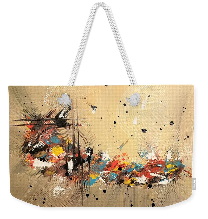  Weekender Tote Bag featuring the painting Waves in Sand by Samantha Latterner