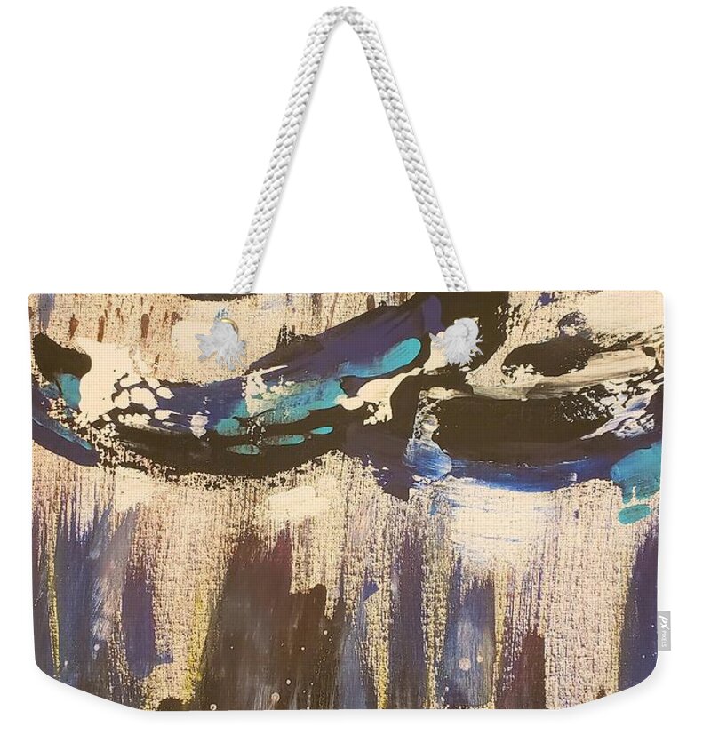  Weekender Tote Bag featuring the painting Blue Waves by Samantha Latterner