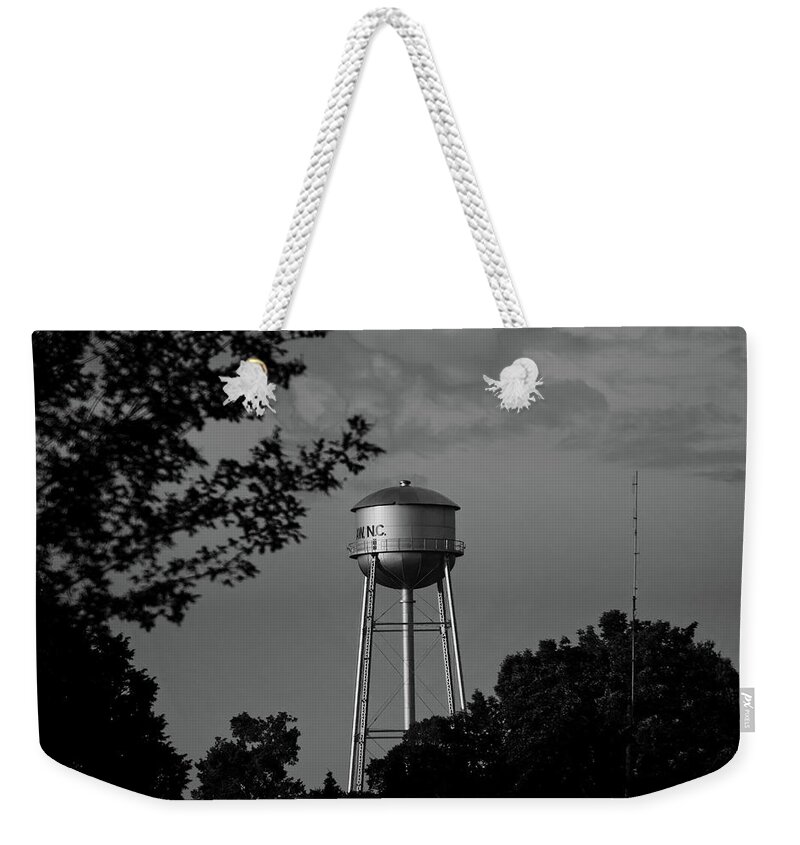 Waxhaw Nc Weekender Tote Bag featuring the photograph Waxhaw water tower from northeast view by Daniel Brinneman