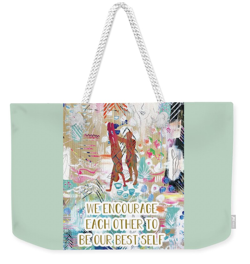 We Encourage Each Other Weekender Tote Bag featuring the painting We encourage each other by Claudia Schoen