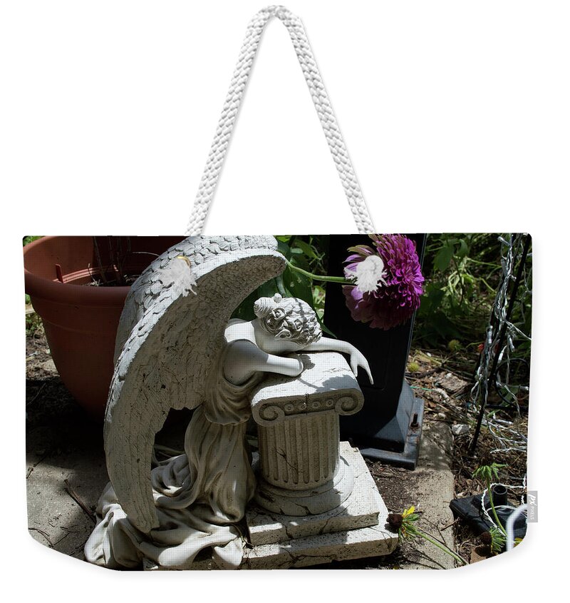  Weekender Tote Bag featuring the photograph Weeping Angel III by Melissa Torres