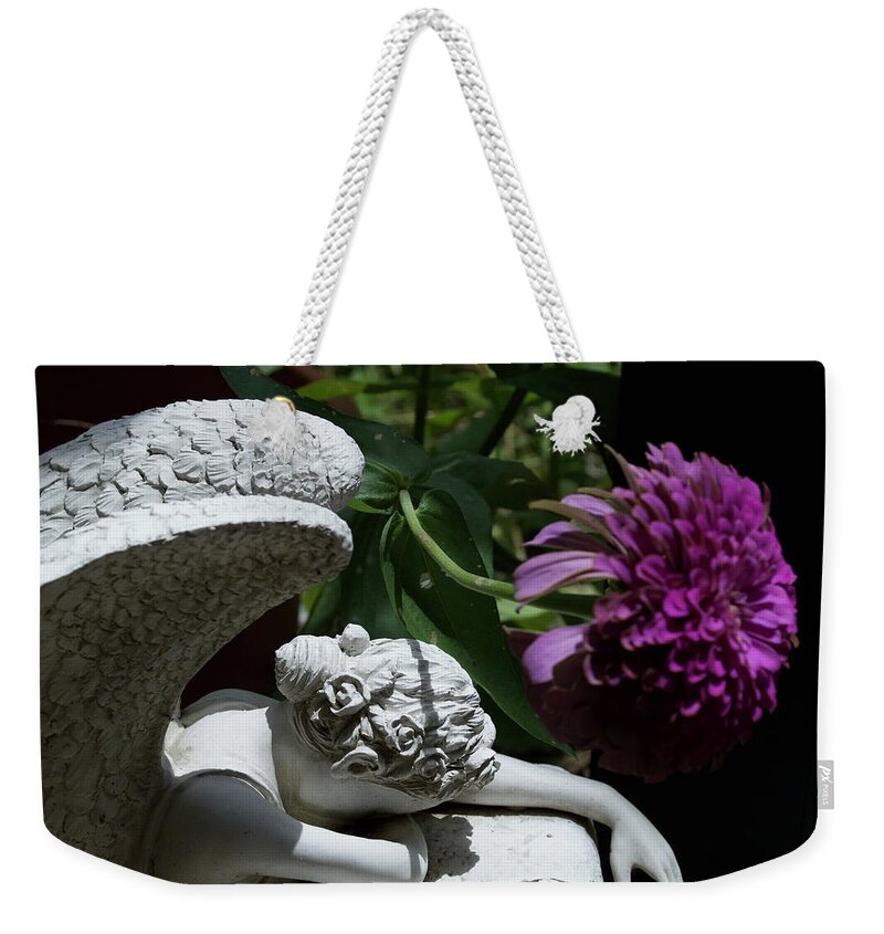  Weekender Tote Bag featuring the photograph Weeping Angel by Melissa Torres