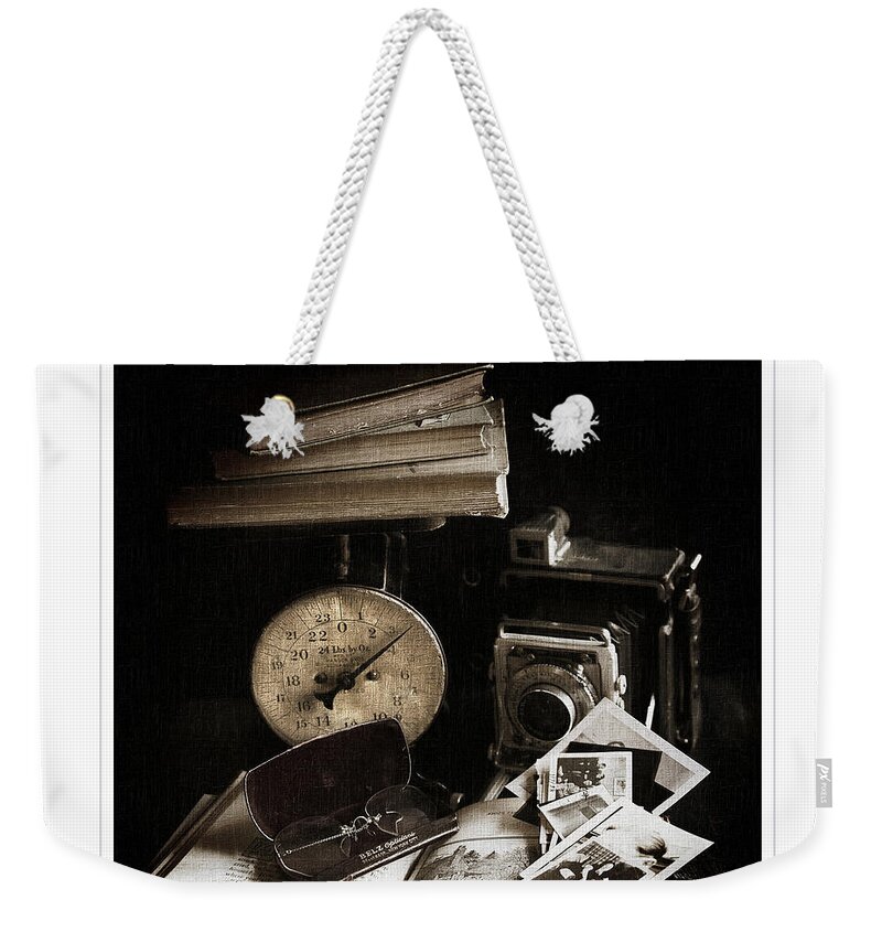 Symbolism Weekender Tote Bag featuring the photograph Weighing In On The Memories by Rene Crystal