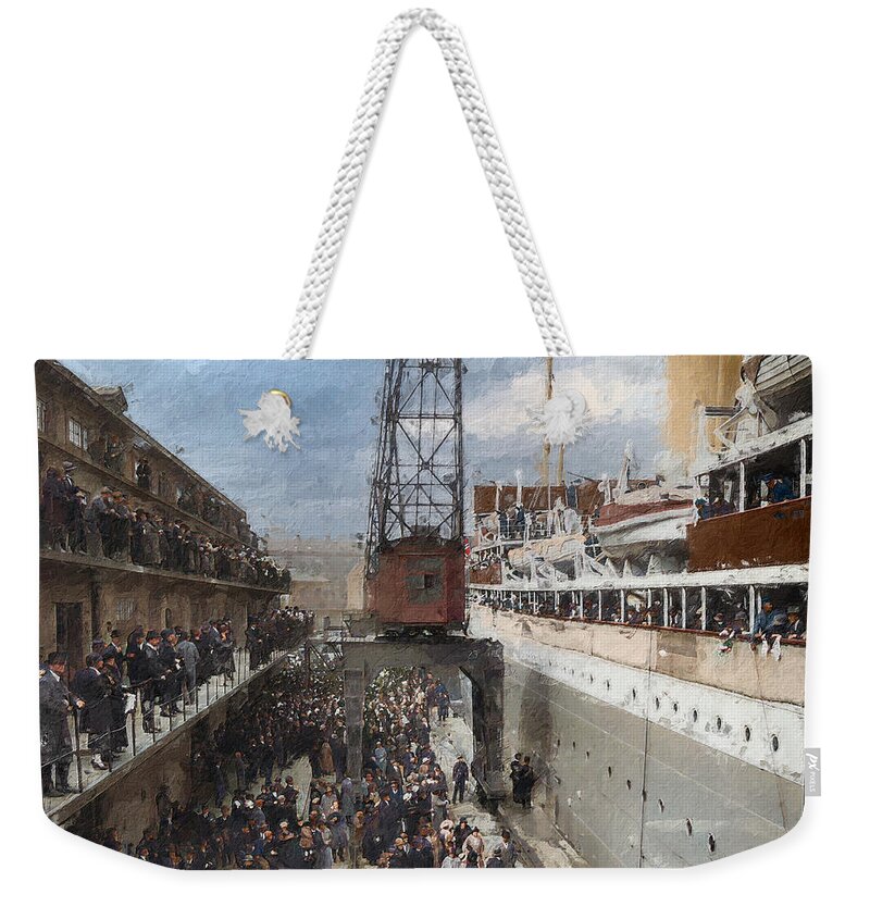 Steamer Weekender Tote Bag featuring the digital art Welcome Home by Geir Rosset