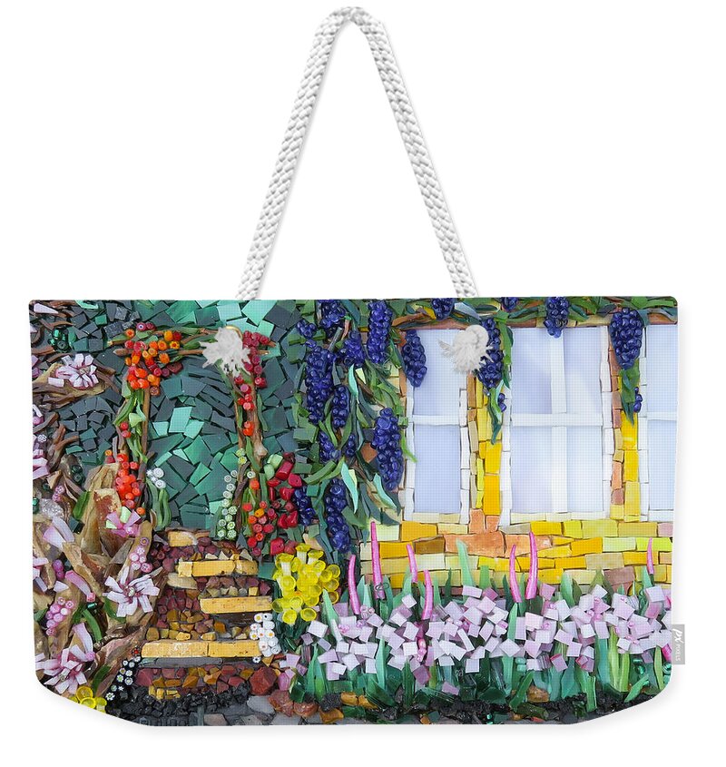 Mosaic Weekender Tote Bag featuring the photograph Welcome in my garden by Adriana Zoon