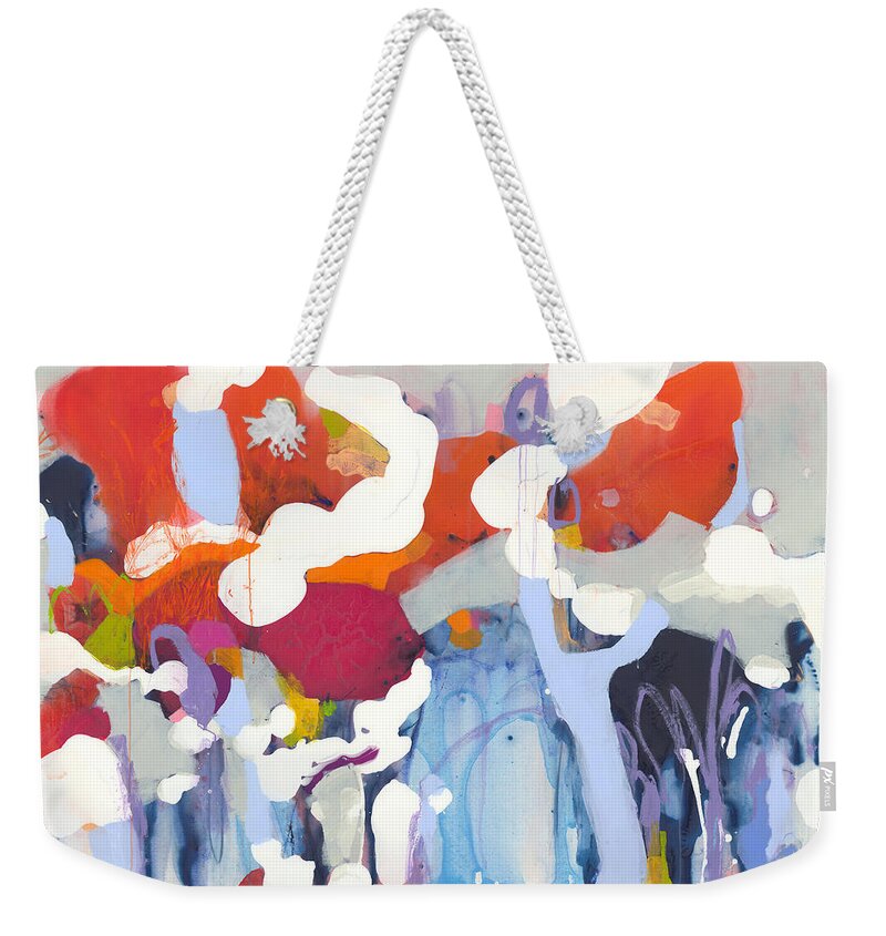Abstract Weekender Tote Bag featuring the painting Were Your Eyes Open? by Claire Desjardins