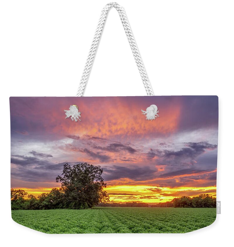 Sunset Weekender Tote Bag featuring the photograph West Mobile Sunset, 8/23/20 by Brad Boland