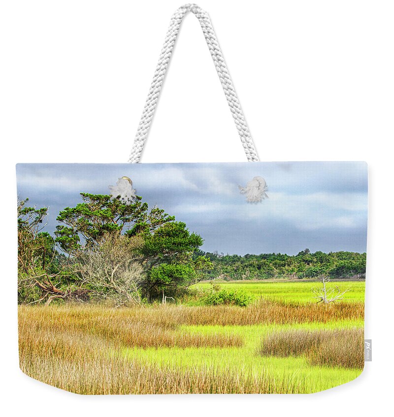 Wetlands Weekender Tote Bag featuring the photograph Wetlands at Fort Macon State Park - Atlantic Beach NC by Bob Decker