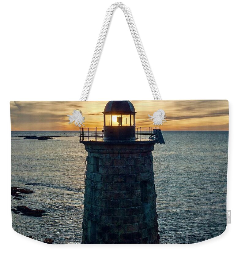  Weekender Tote Bag featuring the photograph Whaleback Light by John Gisis