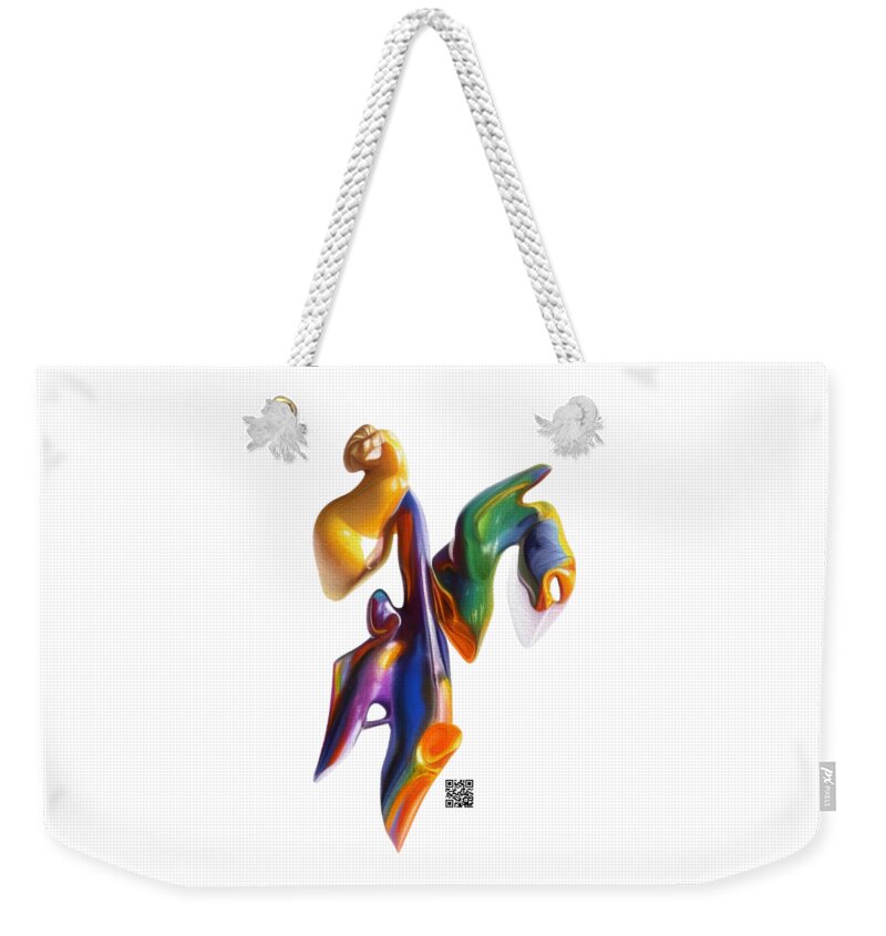 Abstract Weekender Tote Bag featuring the digital art What are You Doing? by Rafael Salazar