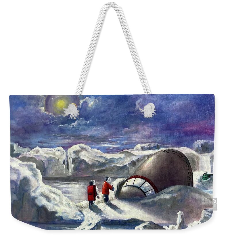 Ufo Weekender Tote Bag featuring the painting What NASA Knows by Rand Burns