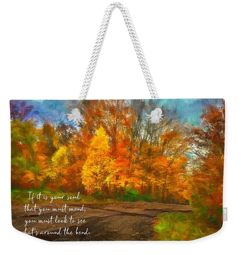  Weekender Tote Bag featuring the photograph What's Around the Bend? by Jack Wilson