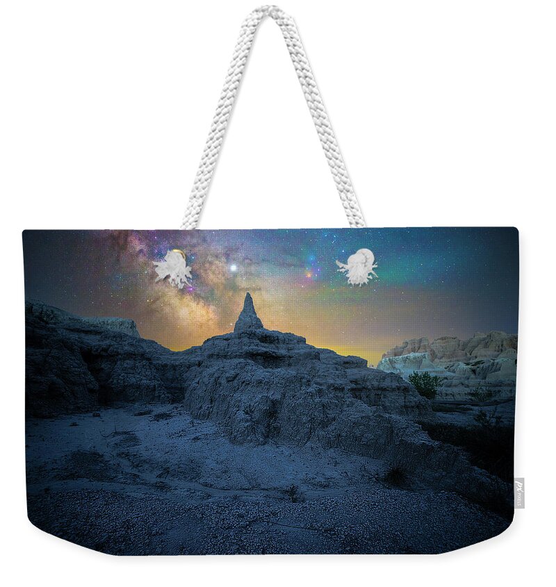 Milky Way Weekender Tote Bag featuring the photograph What's the Point by Aaron J Groen