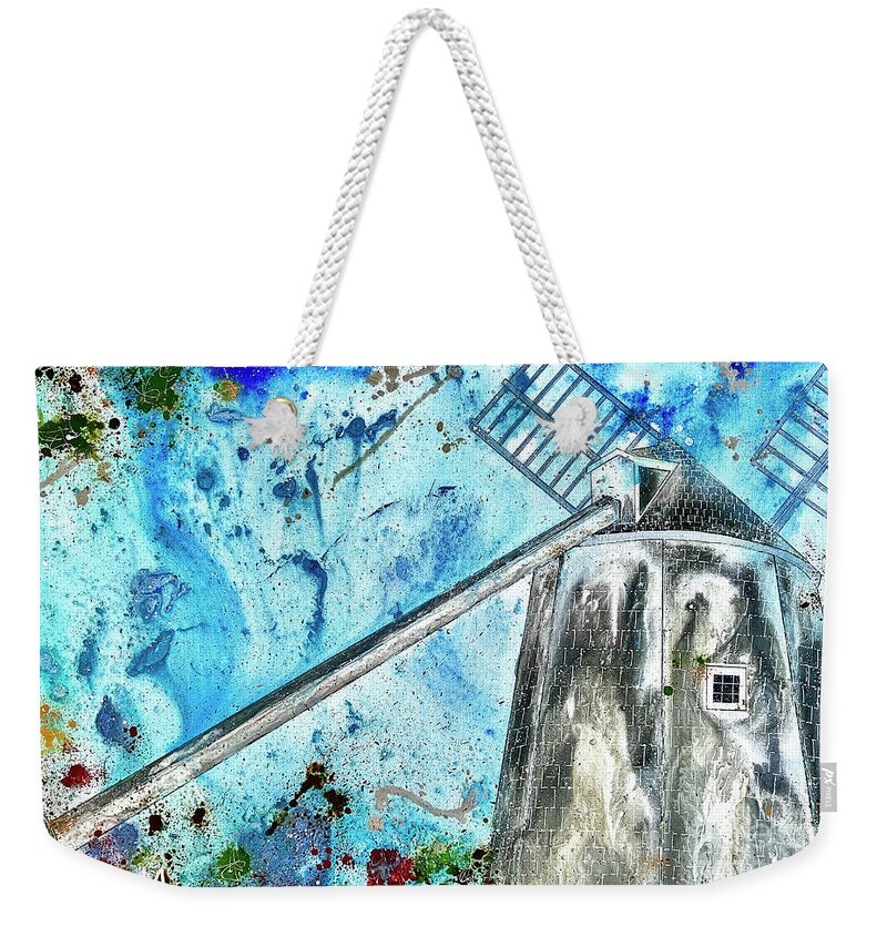 Cape Cod Windmill Weekender Tote Bag featuring the painting Wheelin' by Kasha Ritter