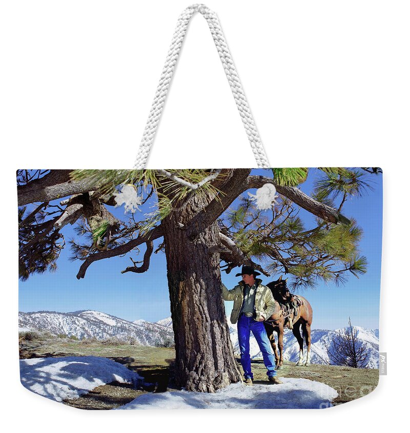 Cowboy Weekender Tote Bag featuring the photograph When I Carved Our Initials by Don Schimmel