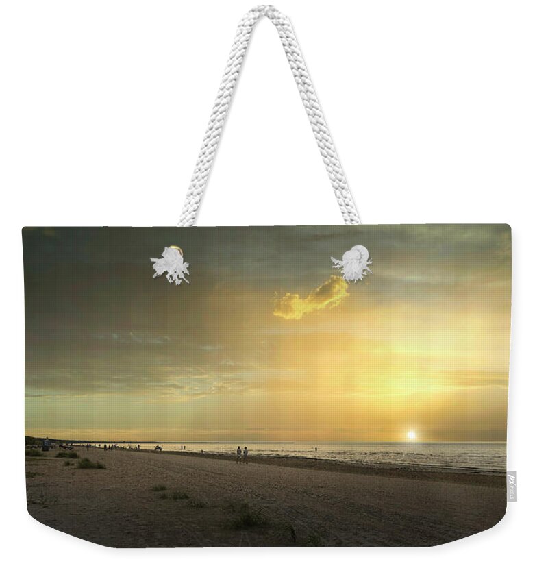 Photography Weekender Tote Bag featuring the photograph When Sun Touches The Horizon/ Jurmala by Aleksandrs Drozdovs