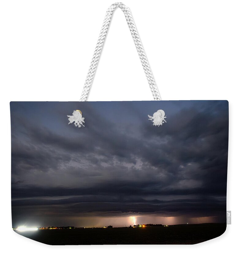 Nebraskasc Weekender Tote Bag featuring the photograph When The Darkness Comes 001 by Dale Kaminski