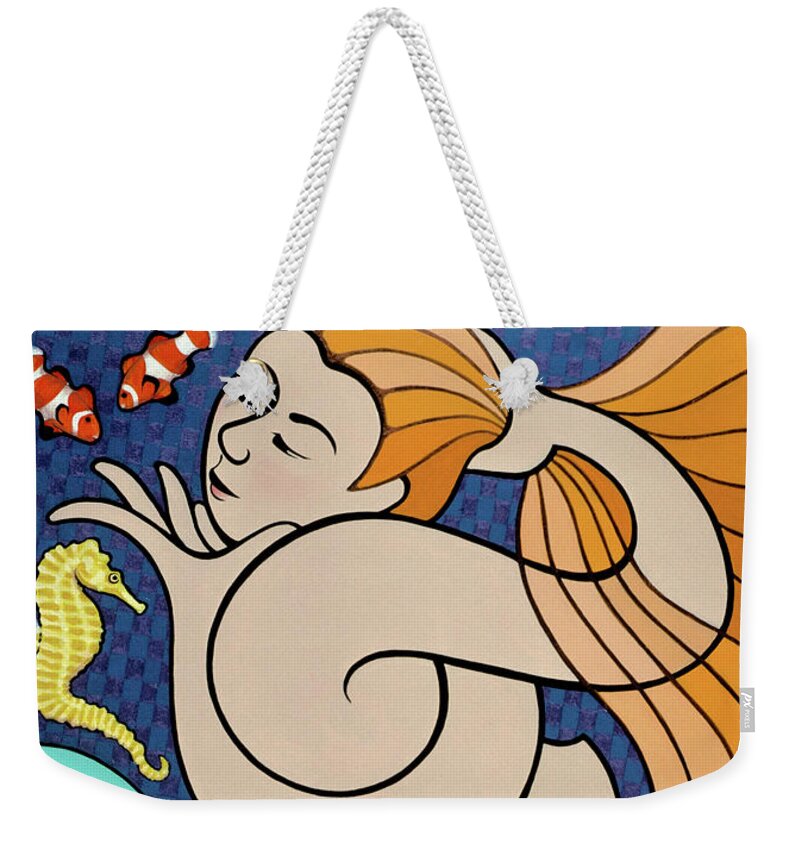 Whimsical Weekender Tote Bag featuring the painting whimsical figure painting - Bali Ballet by Sharon Hudson