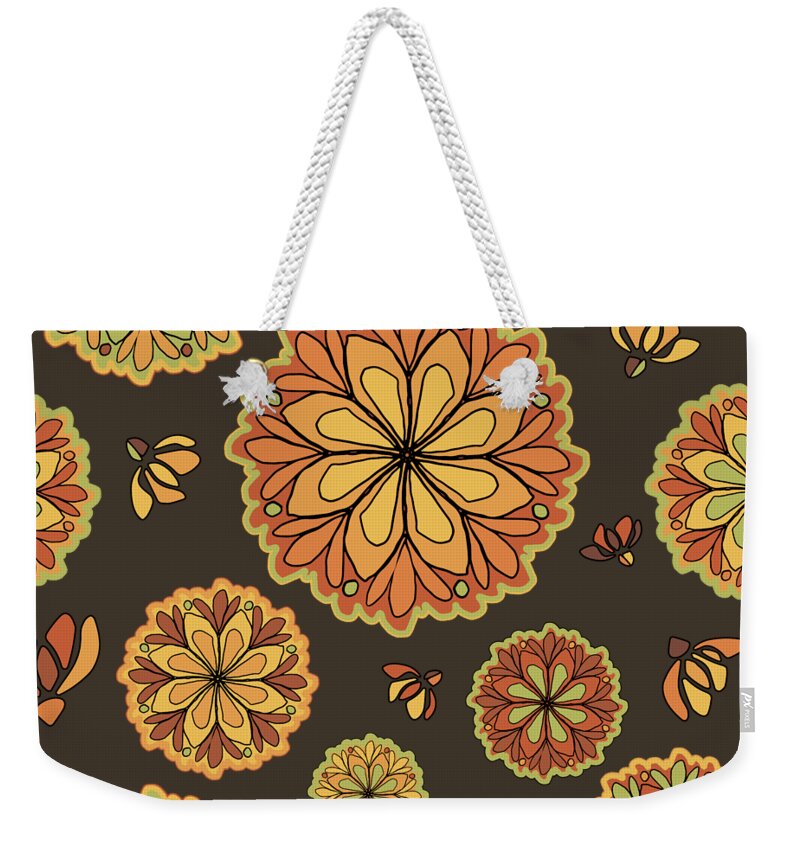 Abstract Flowers Weekender Tote Bag featuring the digital art Whimsical Flower Garden - Floral Design Pattern by Patricia Awapara