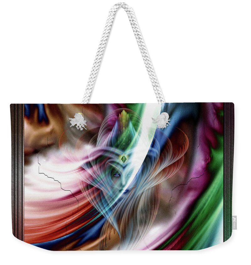 Dreams Weekender Tote Bag featuring the digital art Whispers In A Dreams Of Beauty Abstract Portrait Art by Rolando Burbon