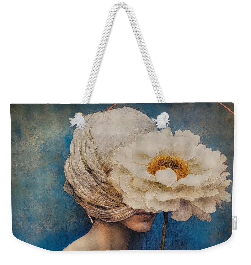 Painting Weekender Tote Bag featuring the digital art White Blossom 1 by Georgina Hannay