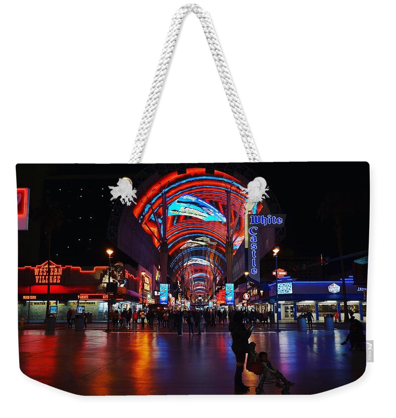  Weekender Tote Bag featuring the photograph White Castle on Fremont by Rodney Lee Williams