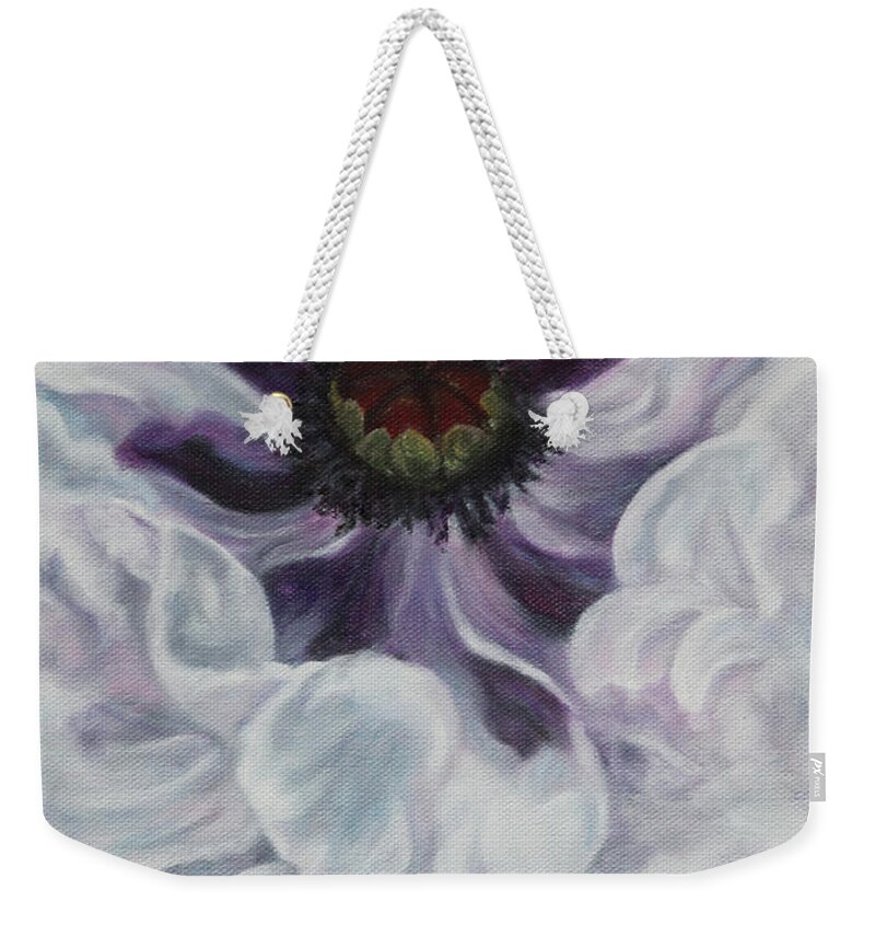 Art Weekender Tote Bag featuring the painting White Poppy by Tammy Pool
