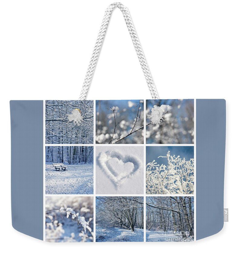 Winter Weekender Tote Bag featuring the photograph White Winter by Delphimages Photo Creations