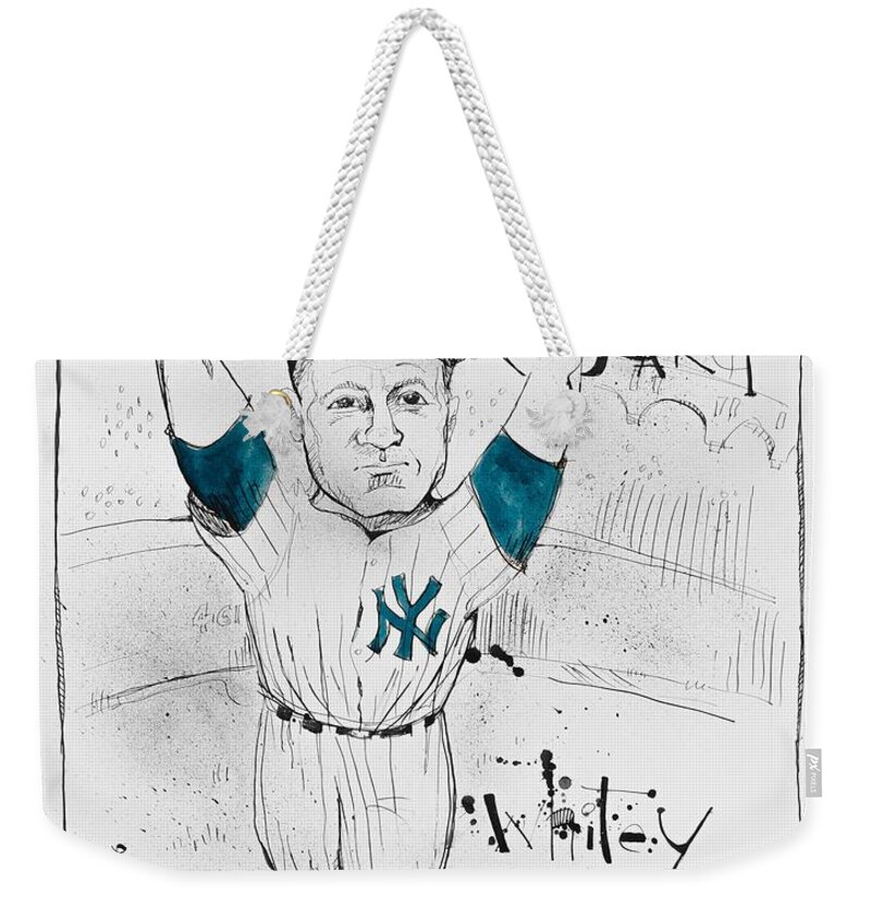  Weekender Tote Bag featuring the photograph Whitey Ford by Phil Mckenney