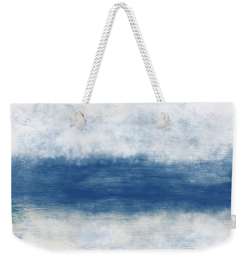 Beach Weekender Tote Bag featuring the mixed media Wide Open Ocean- Art by Linda Woods by Linda Woods