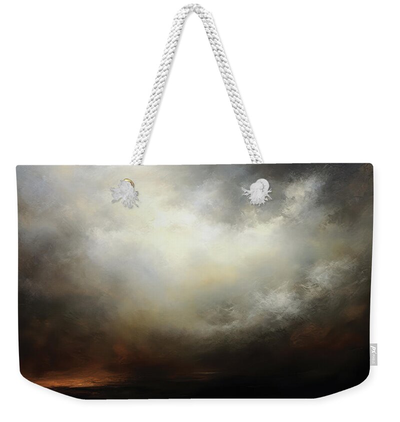Wide Open Spaces Weekender Tote Bag featuring the painting Wide Open Spaces August Storm by Jai Johnson