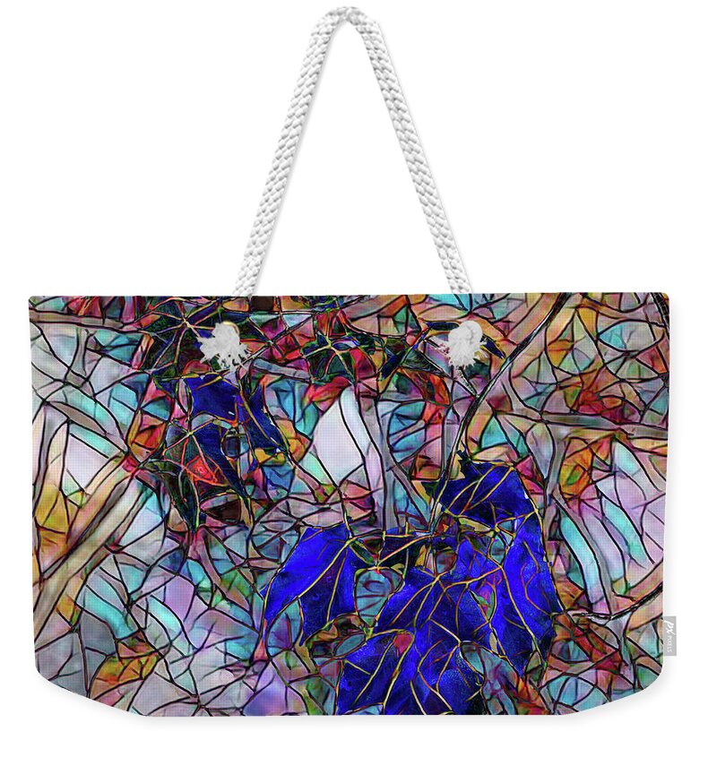 Colorful Abstract Weekender Tote Bag featuring the photograph Wild Abstract Leaves by Anita Pollak