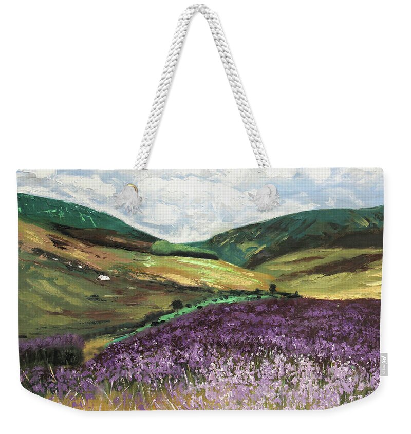 Wild Flowers Weekender Tote Bag featuring the painting Wild Flowers Matthew 6 28-29 by Anthony Falbo