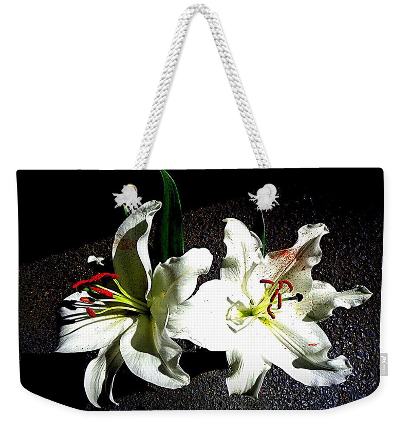 Wild Lilies Weekender Tote Bag featuring the photograph WILD LILIES - FarFromTheMaddingCrowd by VIVA Anderson