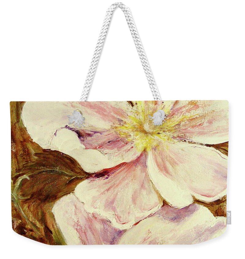 Floral Weekender Tote Bag featuring the painting Wild Rose I by Bonnie Peacher