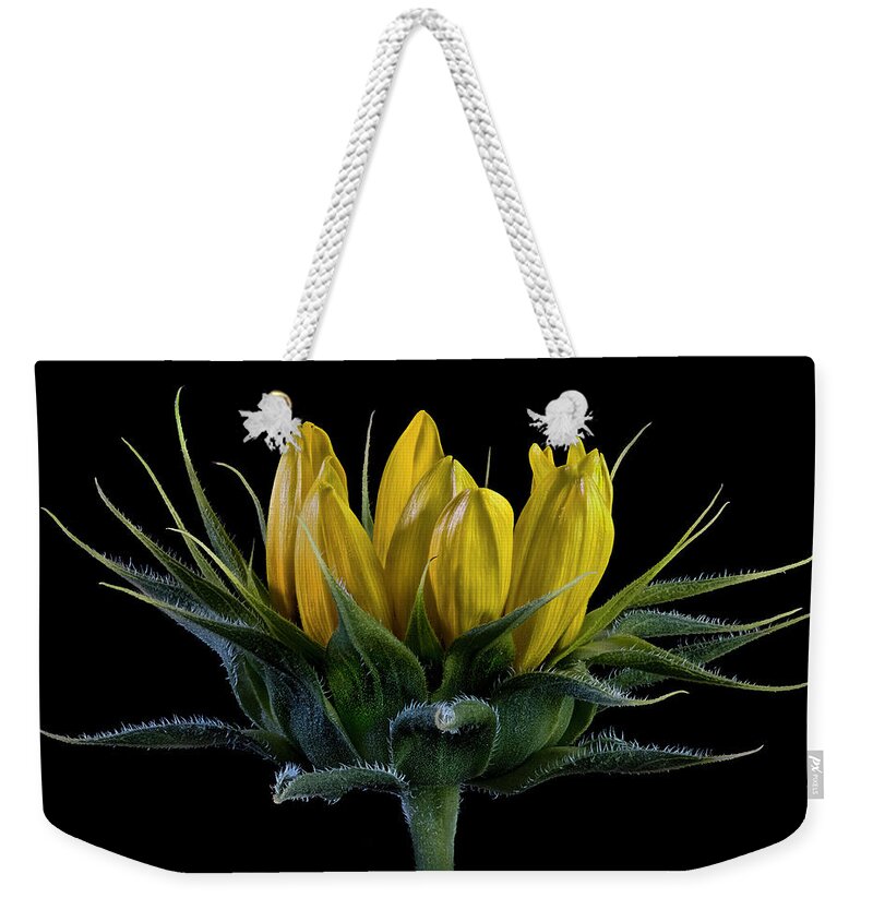 Wild Sunflower Bud Weekender Tote Bag featuring the photograph Wild Sunflower Bud by Endre Balogh