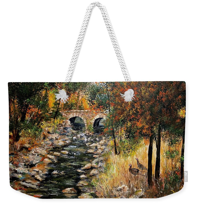 Mountains Weekender Tote Bag featuring the painting Wild Turkey by Alan Lakin