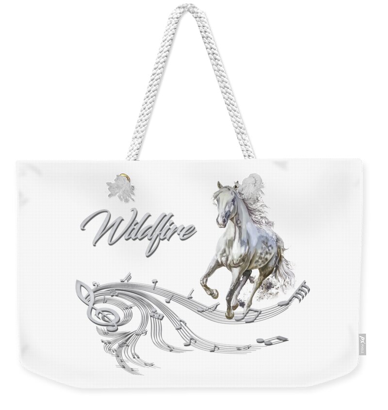 Horse Weekender Tote Bag featuring the mixed media Wildfire Dream Horse Art 1 by Walter Herrit