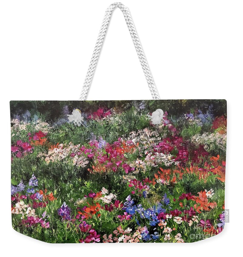 Flowers Weekender Tote Bag featuring the painting Wildflower Field by Zan Savage