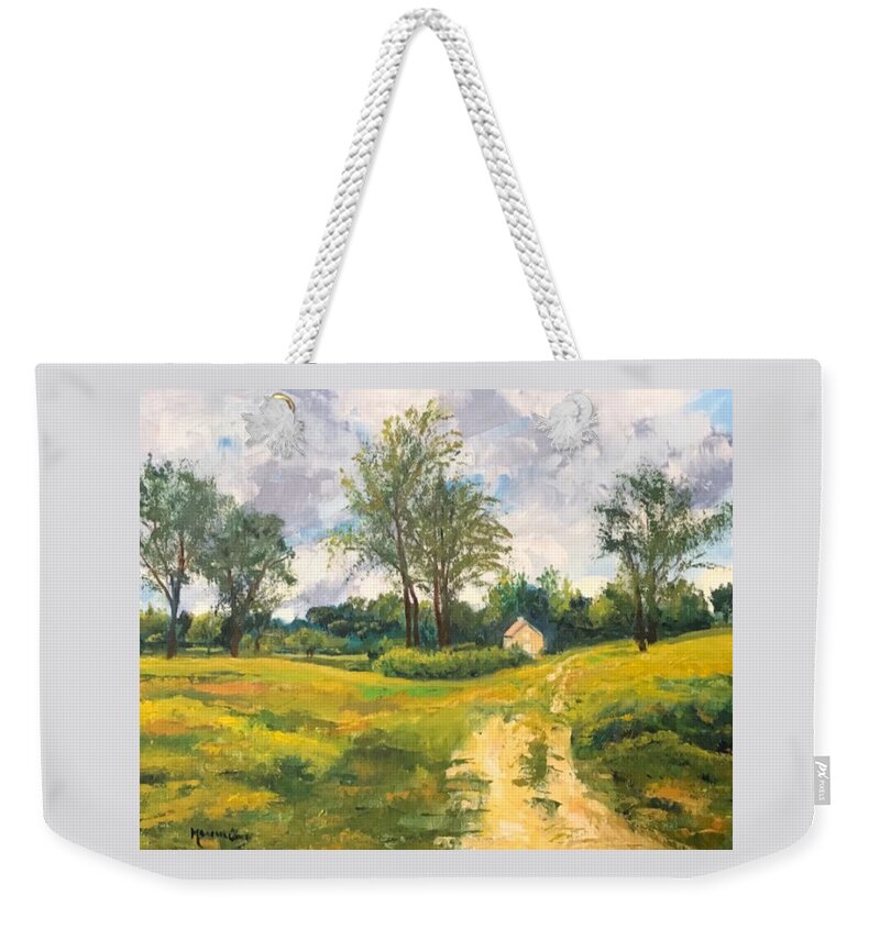  Weekender Tote Bag featuring the painting Wildflower Meadow Hale by Maureen Obey