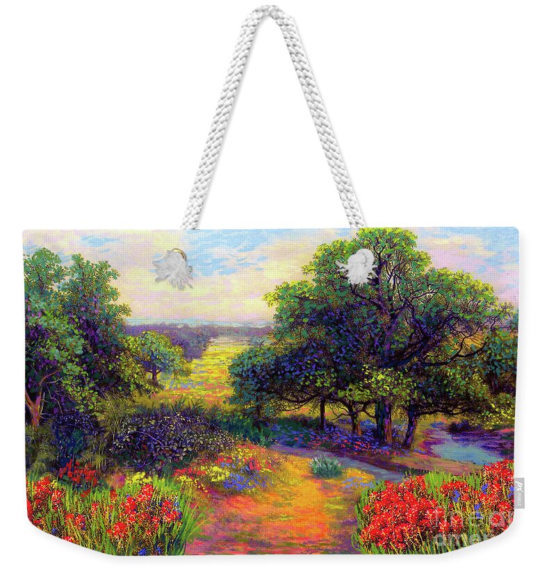 Floral Weekender Tote Bag featuring the painting Wildflower Meadows of Color and Joy by Jane Small