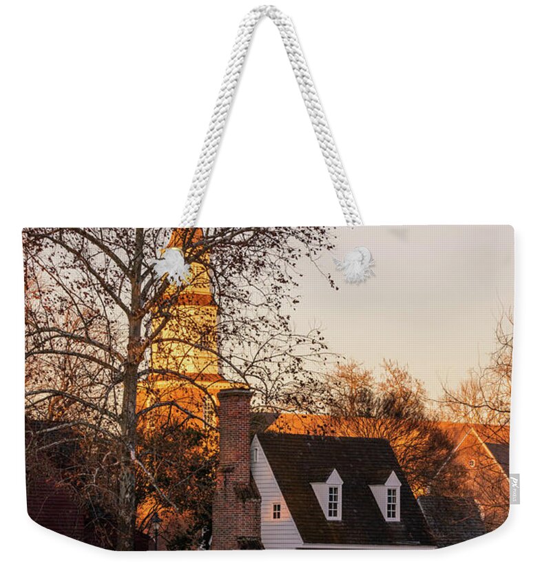 Colonial Williamsburg Weekender Tote Bag featuring the photograph Williamsburg Sunset by Rachel Morrison