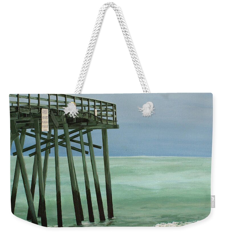 Pier Weekender Tote Bag featuring the painting Wilmington Welcome by Heather E Harman